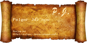 Pelger János névjegykártya